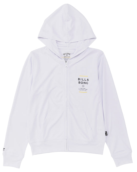 BILLABONG キッズ RASH ZIP HOOD ジップラッシュガード 【2025年春夏モデル】 WHT / 160