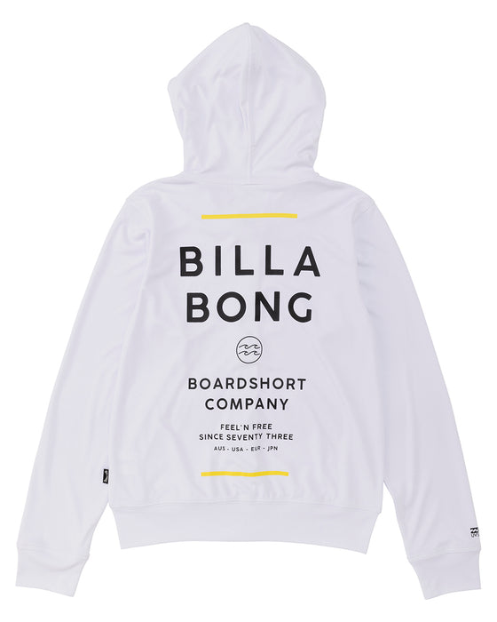 BILLABONG キッズ RASH ZIP HOOD ジップラッシュガード 【2025年春夏モデル】 WHT / 160