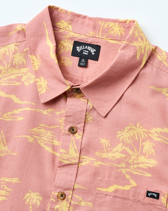 BILLABONG メンズ SUNDAYS SS 半袖シャツ 【2025年夏モデル】 DSR / XL