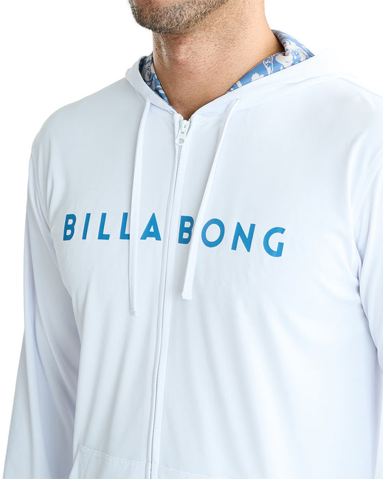BILLABONG メンズ RASH ZIP HOOD ジップラッシュガード 【2025年夏モデル】 WHT / XL