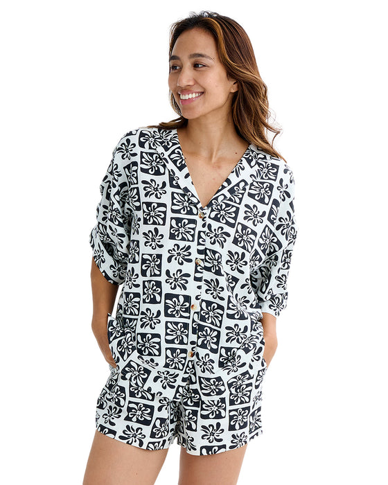 BILLABONG レディース 【DAY DRIFT'N】 BEACH SIDE PRNTD SS WVN 半袖シャツ 【2025年夏モデル】 BSD / S