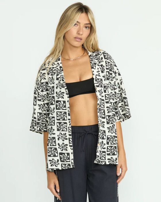 【OUTLET】BILLABONG レディース 【DAY DRIFT'N】 BEACH SIDE PRNTD SS WVN 半袖シャツ 【2025年夏モデル】