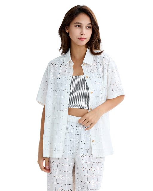 BILLABONG レディース 【CRYSTAL TIDES】 EYELET CRUSH SS WVN 半袖シャツ 【2025年夏モデル】 SCS / S