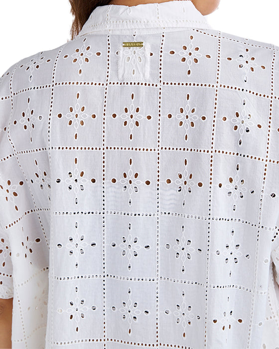 BILLABONG レディース 【CRYSTAL TIDES】 EYELET CRUSH SS WVN 半袖シャツ 【2025年夏モデル】 SCS / S