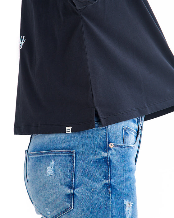 BILLABONG レディース CLEAN LOGO WIDE LOOSE CROPPED TEE Tシャツ 【2025年夏モデル】 BLK / M