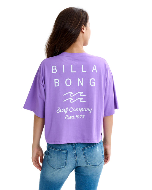 BILLABONG レディース CLEAN LOGO WIDE LOOSE CROPPED TEE Tシャツ 【2025年夏モデル】 PPL / M