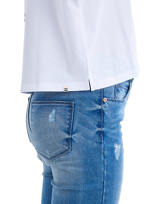 BILLABONG レディース CLEAN LOGO WIDE LOOSE CROPPED TEE Tシャツ 【2025年夏モデル】 WHT / M