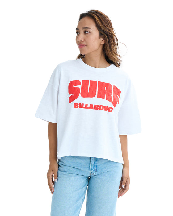 BILLABONG レディース SURF WIDE LOOSE CROPPED TEE Tシャツ 【2025年夏モデル】 WHT / M