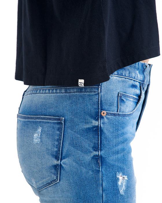 BILLABONG レディース APPLIQUE LOOSE SHORT CROPPED TEE Tシャツ 【2025年夏モデル】 BLK / M