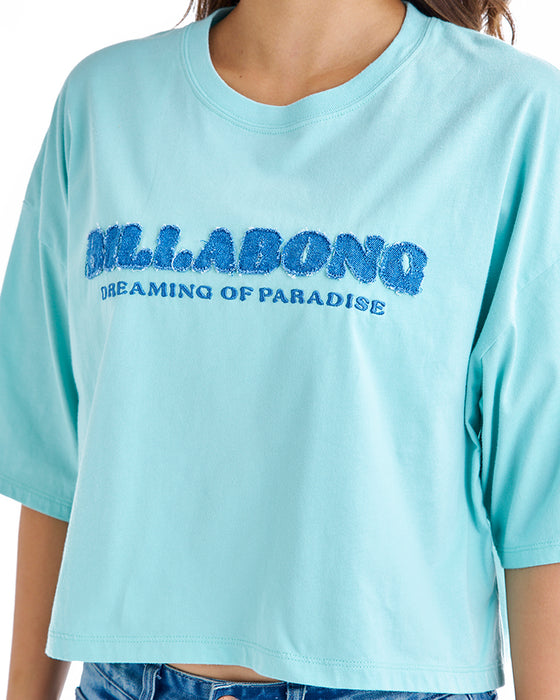BILLABONG レディース APPLIQUE LOOSE SHORT CROPPED TEE Tシャツ 【2025年夏モデル】 MMS / M