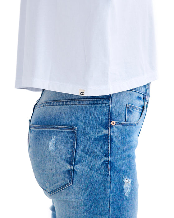 BILLABONG レディース APPLIQUE LOOSE SHORT CROPPED TEE Tシャツ 【2025年夏モデル】 WHT / M