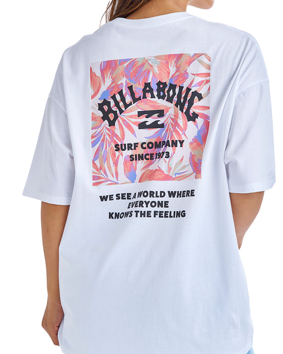 BILLABONG レディース SQUARE LOGO LOOSE TEE Tシャツ 【2025年夏モデル】 WHT / L