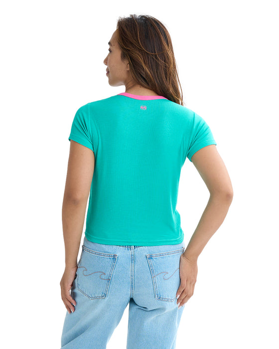 BILLABONG レディース BICOLOR BABY FIT TEE Tシャツ 【2025年夏モデル】 SGN / L