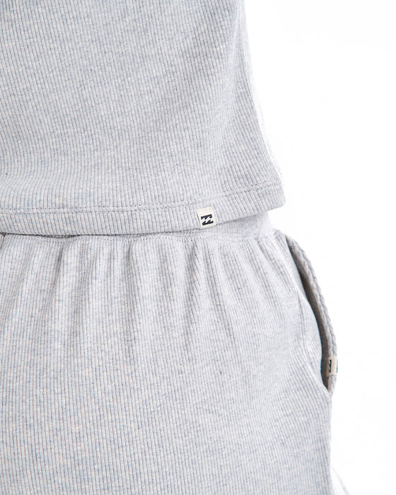 BILLABONG レディース ARCH EMB BABY FIT RIB TEE Tシャツ 【2025年夏モデル】 GRH / L