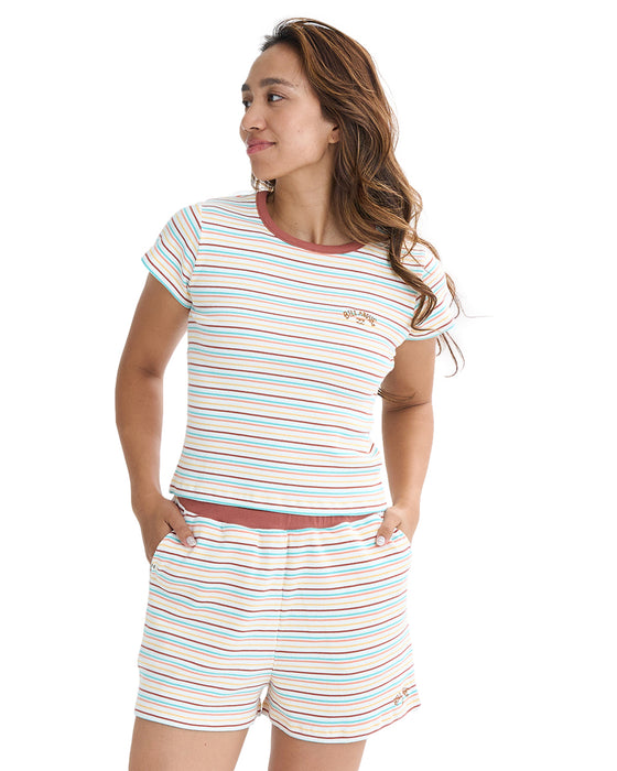 BILLABONG レディース ARCH EMB BABY FIT RIB TEE Tシャツ 【2025年夏モデル】 MUL / L