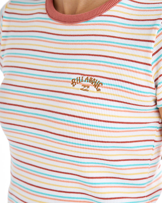 BILLABONG レディース ARCH EMB BABY FIT RIB TEE Tシャツ 【2025年夏モデル】 MUL / L