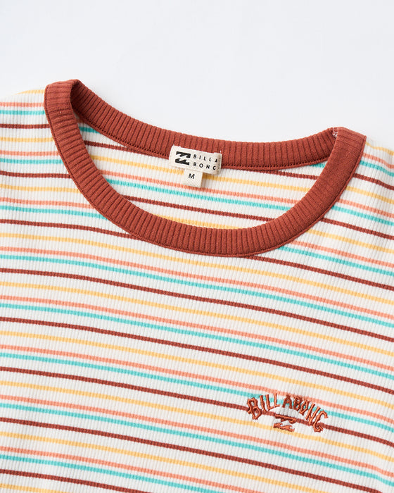 BILLABONG レディース ARCH EMB BABY FIT RIB TEE Tシャツ 【2025年夏モデル】 MUL / L
