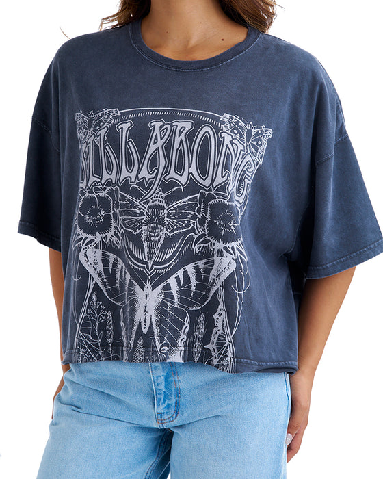 BILLABONG レディース GRAPHIC WIDE LOOSE CROPPED TEE Tシャツ 【2025年夏モデル】 OFB / M