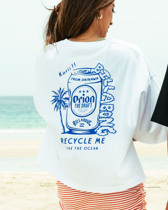【OUTLET】BILLABONG レディース 【ORION BEER x BILLABONG COLLECTION】 RECYCLE ME Tシャツ【LOOSE CROPPED】 【2025年夏モデル】