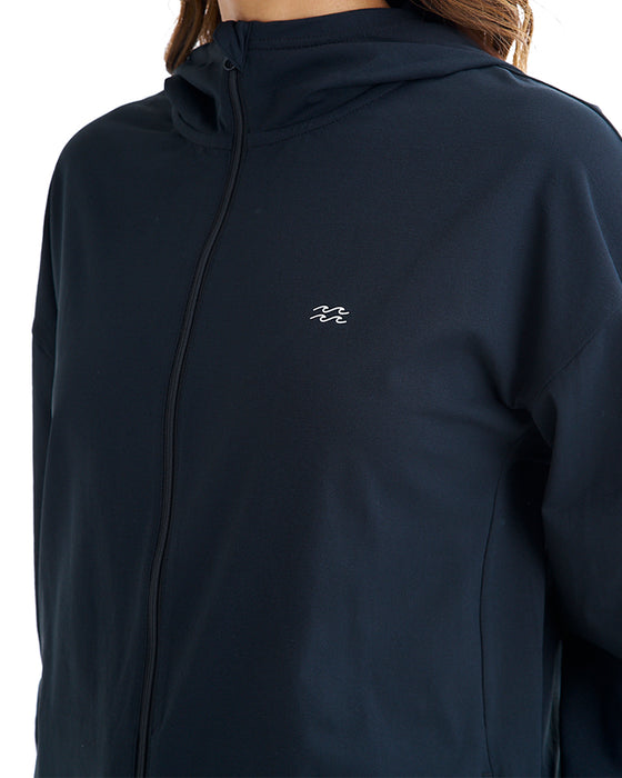 BILLABONG レディース MORFY ZIP UP HOODED  RASHGUARD ジップラッシュガード 【2025年夏モデル】 BLK / L
