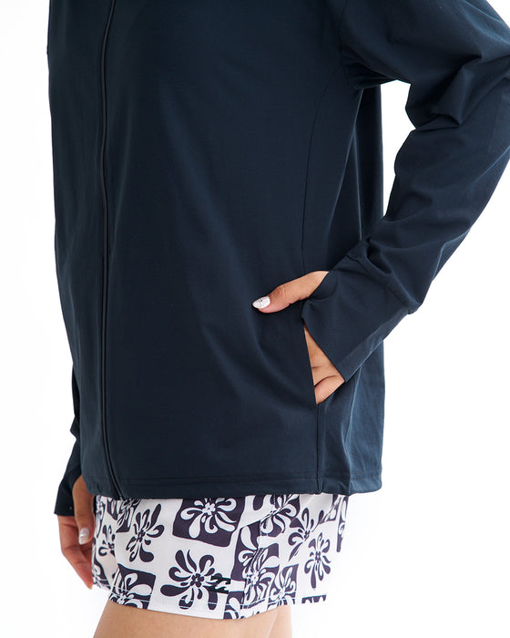 BILLABONG レディース MORFY ZIP UP HOODED  RASHGUARD ジップラッシュガード 【2025年夏モデル】 BLK / L
