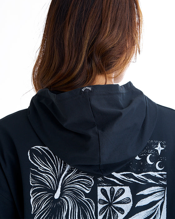 BILLABONG レディース MORFY ZIP UP HOODED  RASHGUARD ジップラッシュガード 【2025年夏モデル】 BLK / L