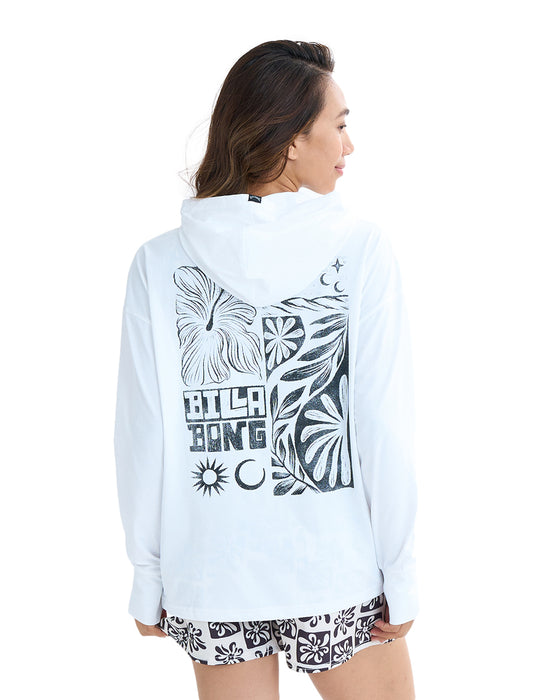 BILLABONG レディース MORFY ZIP UP HOODED  RASHGUARD ジップラッシュガード 【2025年夏モデル】 WHT / L