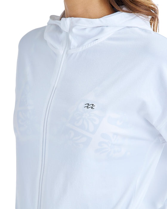 BILLABONG レディース MORFY ZIP UP HOODED  RASHGUARD ジップラッシュガード 【2025年夏モデル】 WHT / L