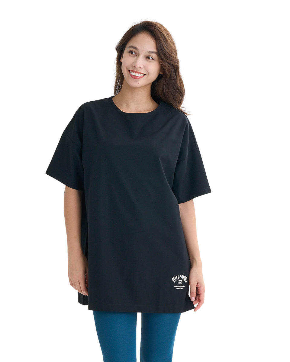 【美品】RASH★ブラック タッパー M OUTLET】BILLABONG レディース RASH WOVEN SS TEE ラッシュガード