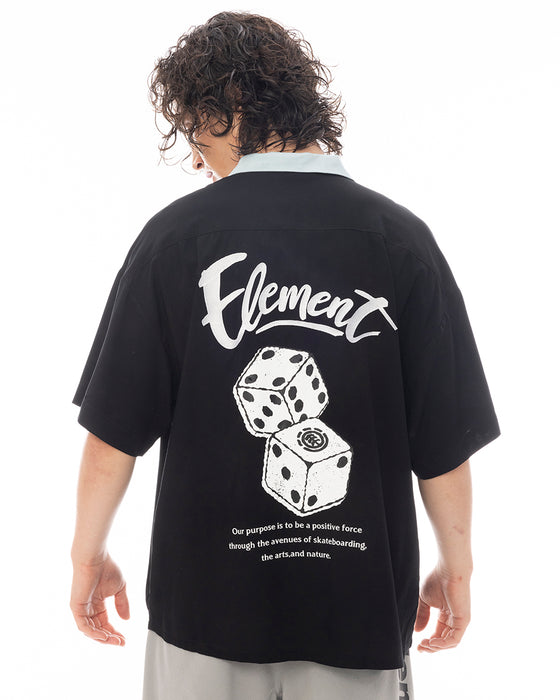 【新品未開封】coldrainボウリングシャツ OUTLET】ELEMENT メンズ DICE SHIRTS SS 半袖シャツ 【2025年春夏モデル】