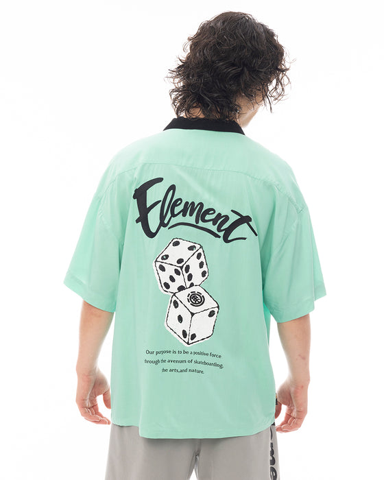 ELEMENT メンズ DICE SHIRTS SS 半袖シャツ 【2025年春夏モデル】 GRN / XL