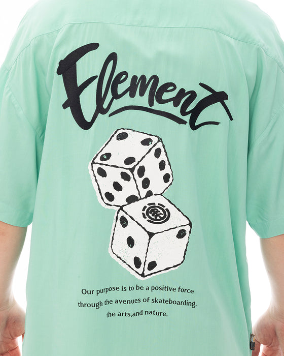 ELEMENT メンズ DICE SHIRTS SS 半袖シャツ 【2025年春夏モデル】 GRN / XL