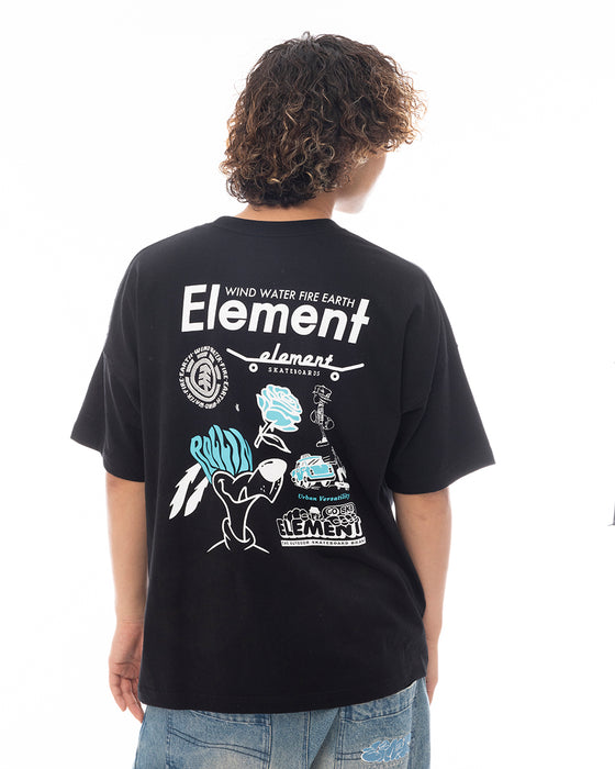 ELEMENT メンズ AGE OF SS Tシャツ 【2025年春夏モデル】 FBK / XL