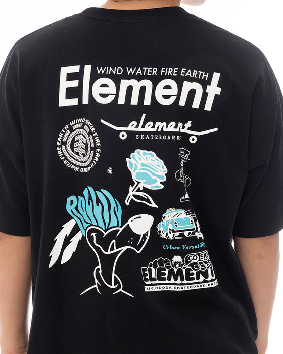 ELEMENT メンズ AGE OF SS Tシャツ 【2025年春夏モデル】 FBK / XL