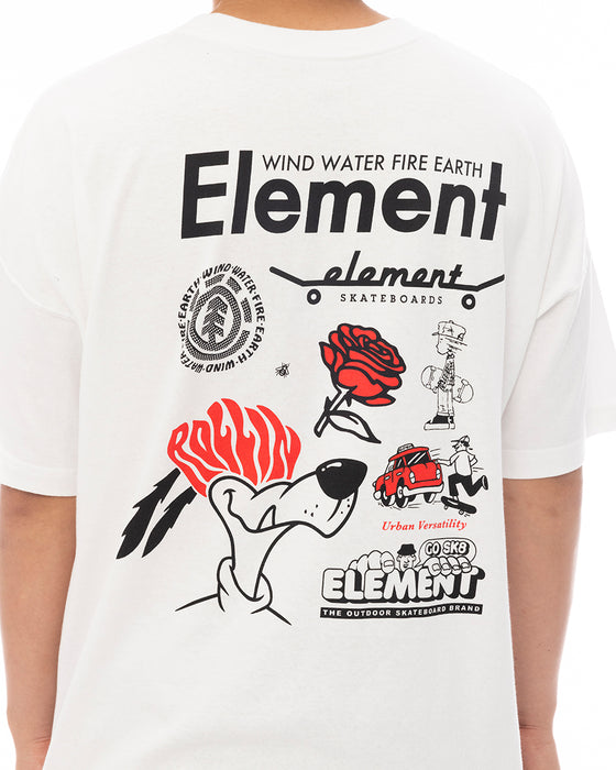 ELEMENT メンズ AGE OF SS Tシャツ 【2025年春夏モデル】 WHT / XL