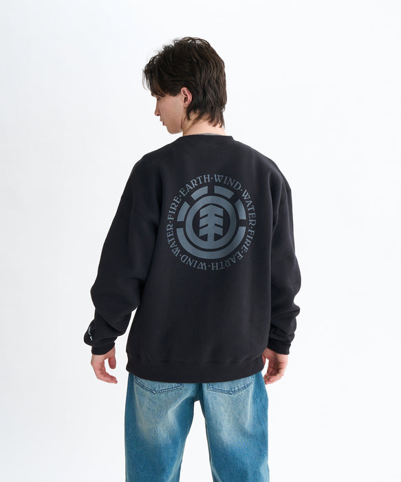 ELEMENT メンズ LOGO CREW トレーナー 【2025年秋冬モデル】 FBK / XL