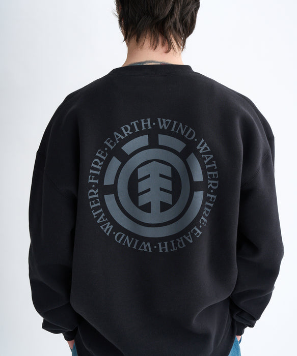 ELEMENT メンズ LOGO CREW トレーナー 【2025年秋冬モデル】 FBK / XL