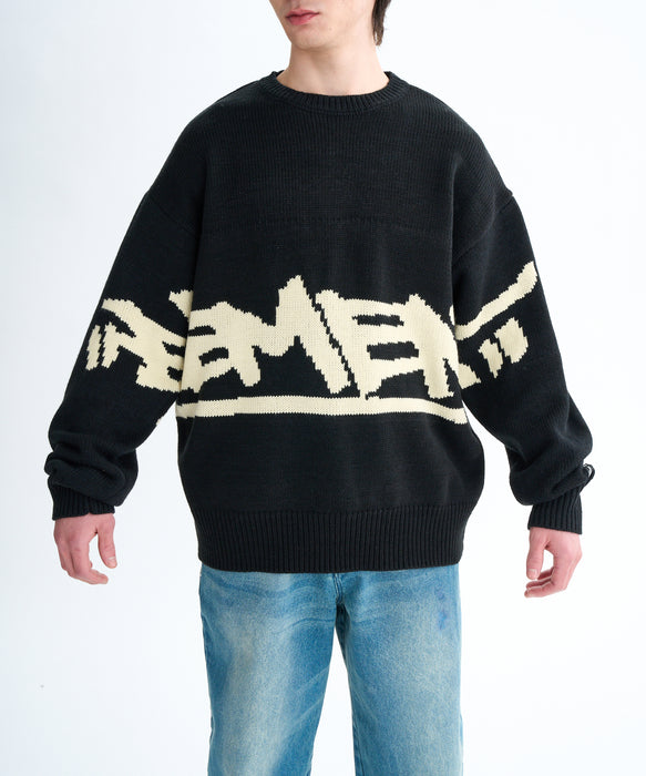 ELEMENT メンズ TAG KNIT セーター 【2025年秋冬モデル】 FBK / XL
