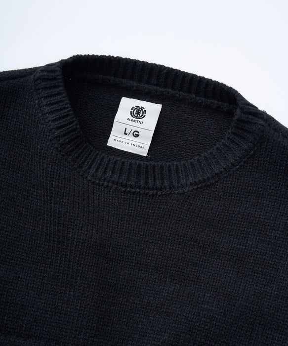 ELEMENT メンズ TAG KNIT セーター 【2025年秋冬モデル】 FBK / XL