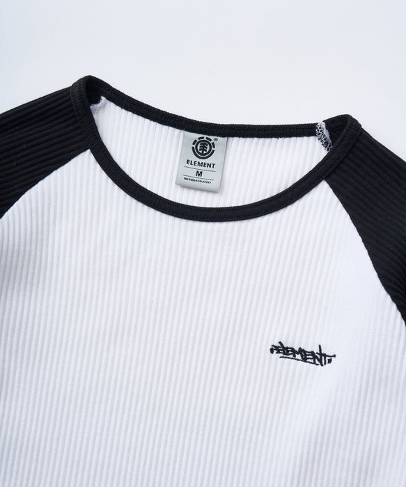 ELEMENT レディース RIB RINGER LS WOMEN ロンＴ 【2025年秋冬モデル】 WHB / M