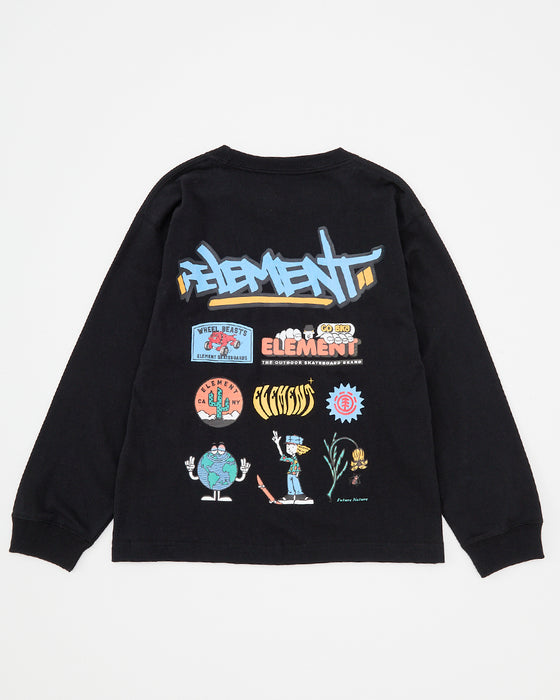 ELEMENT キッズ ACOMPANY LS YOUTH ロンＴ 【2025年春夏モデル】 FBK / XL/155-165