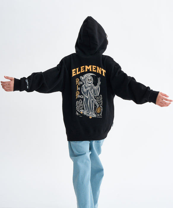 ELEMENT キッズ TIMBER RIP HOOD YOUT パーカー 【2025年秋冬モデル】 FBK / XL/155-165