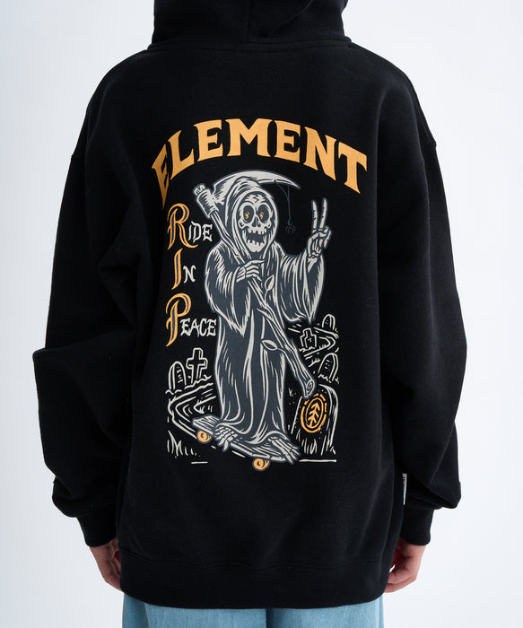 ELEMENT キッズ TIMBER RIP HOOD YOUT パーカー 【2025年秋冬モデル】 FBK / XL/155-165