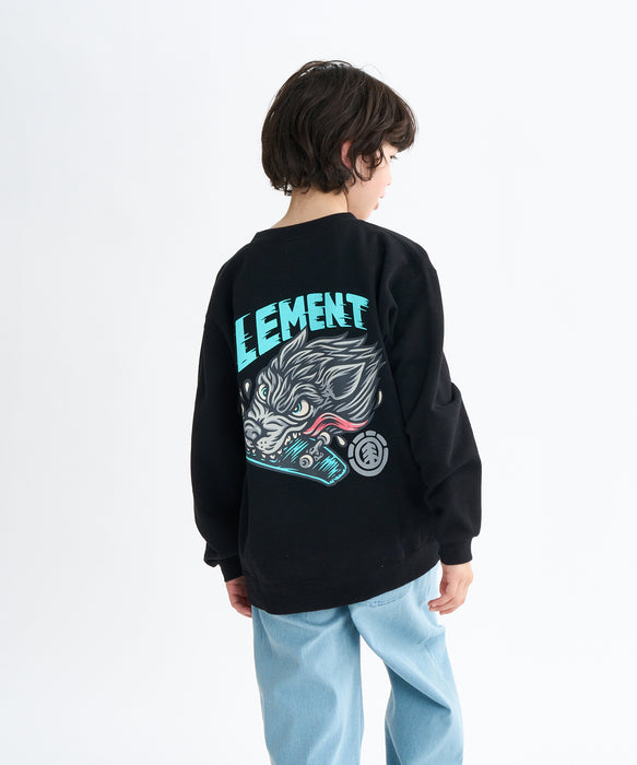 ELEMENT キッズ TIMBER WOLF CREW YOU トレーナー 【2025年秋冬モデル】 FBK / XL/155-165