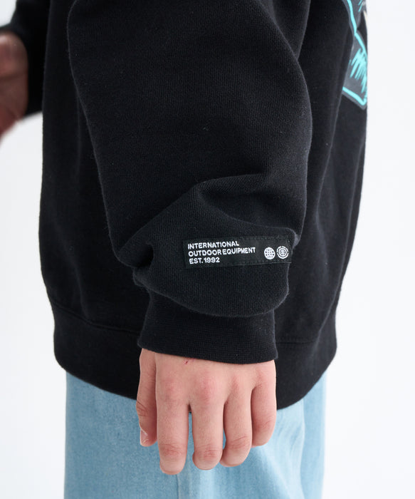 ELEMENT キッズ TIMBER WOLF CREW YOU トレーナー 【2025年秋冬モデル】 FBK / XL/155-165