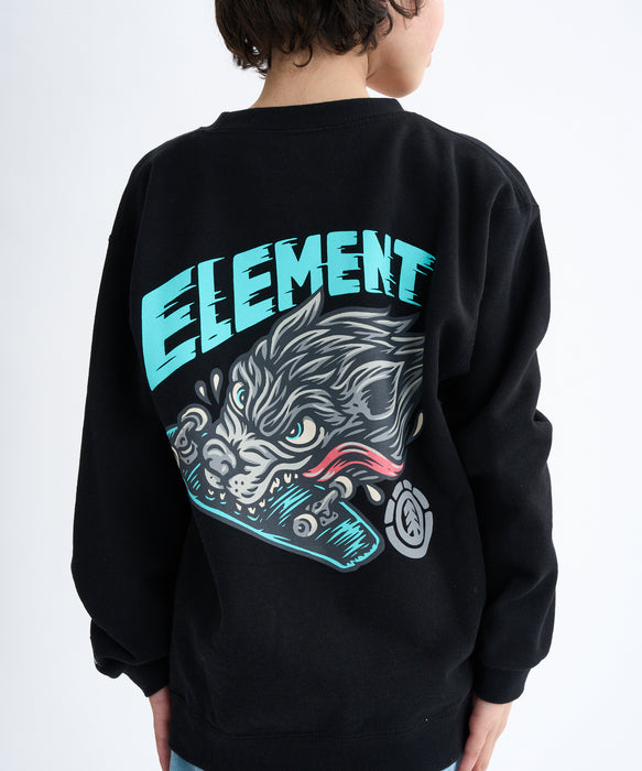 ELEMENT キッズ TIMBER WOLF CREW YOU トレーナー 【2025年秋冬モデル】 FBK / XL/155-165