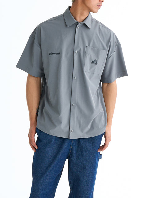 ELEMENT メンズ WATER SHIRTS SS 半袖シャツ 【2025年夏モデル】 GRY / XL
