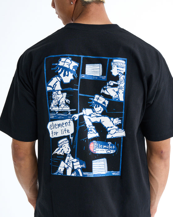 ELEMENT メンズ KAMOCHILL AMERICAN SS Tシャツ 【2025年夏モデル】 FBK / XL