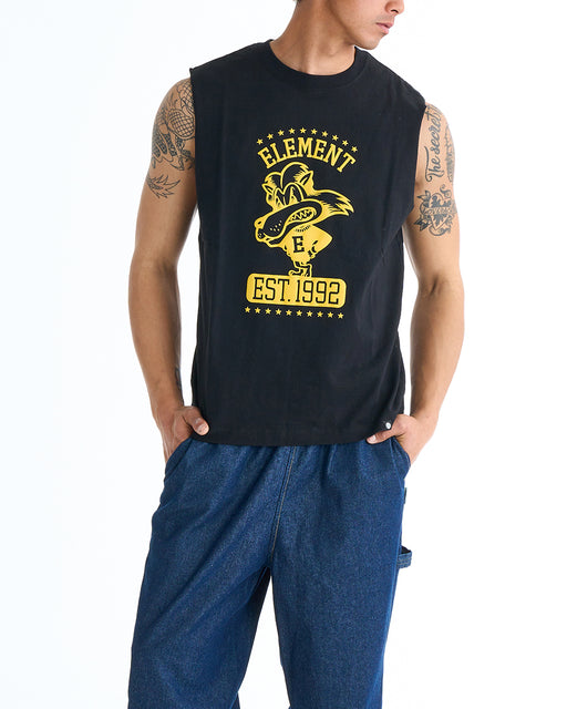 ELEMENT メンズ LION NO SLEEVE タンクトップ 【2025年夏モデル】 FBK / XL