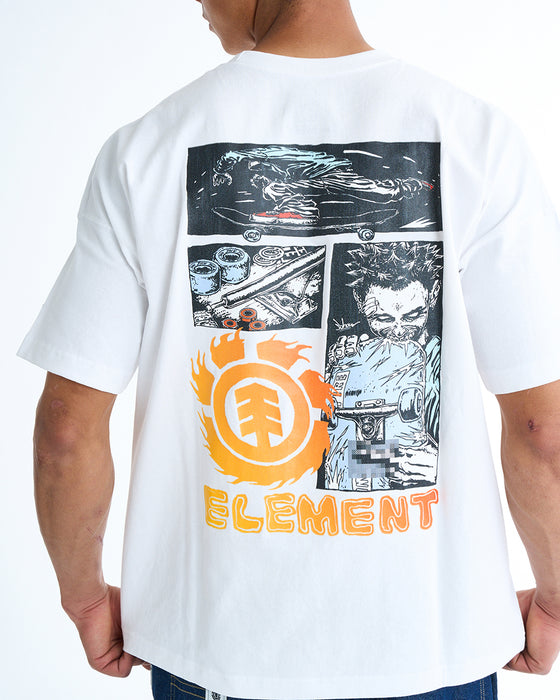 ELEMENT メンズ JOHANN COMIC SS Tシャツ 【2025年夏モデル】 WHT / XL